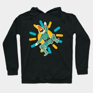 Green harlequin masked with blue sword Hoodie